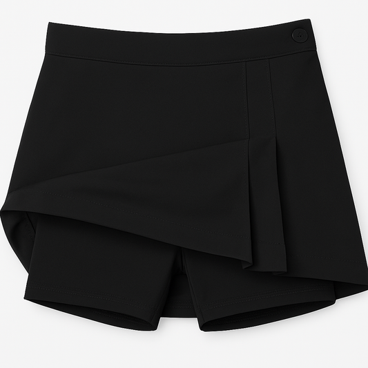 Double Pleat Skort - Black