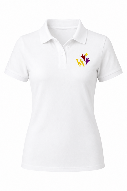 Classic Comfort Polo - White, With Victory Academy Logo