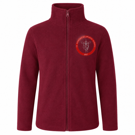 Softshell Fleece - Cardinal, with St. Bridget Logo