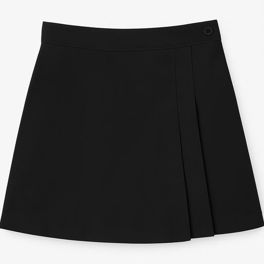 Double Pleat Skort  - Black