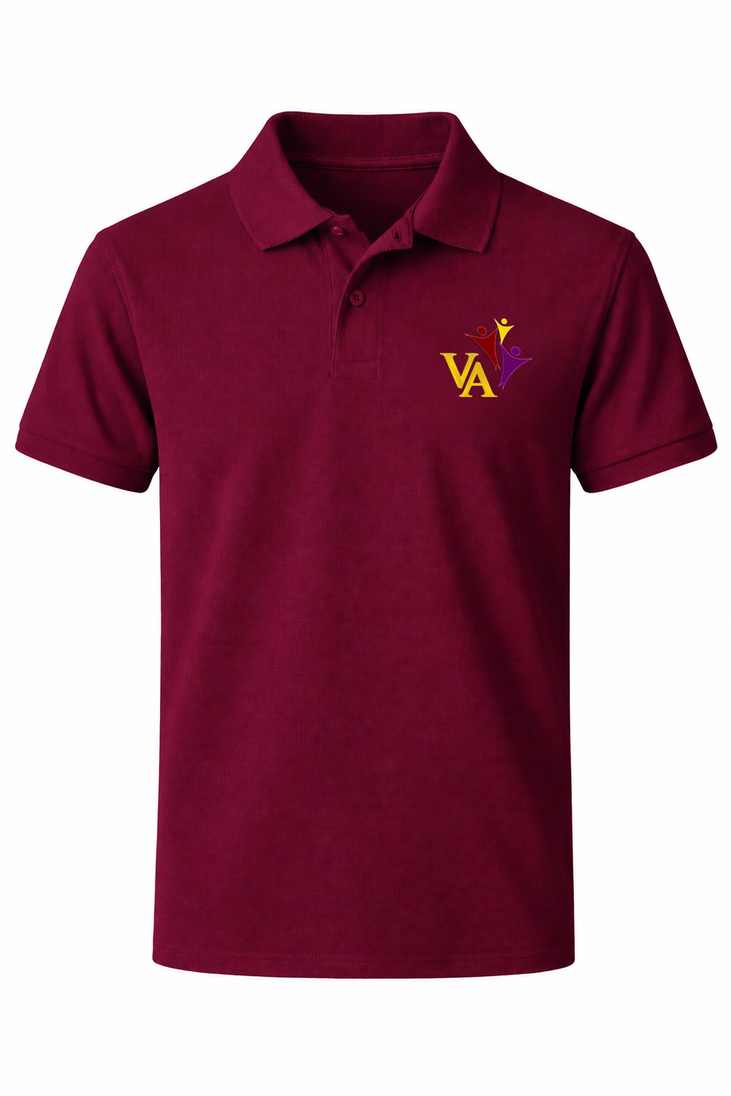 Classic Comfort Polo - Burgundy, With Victory Academy Logo