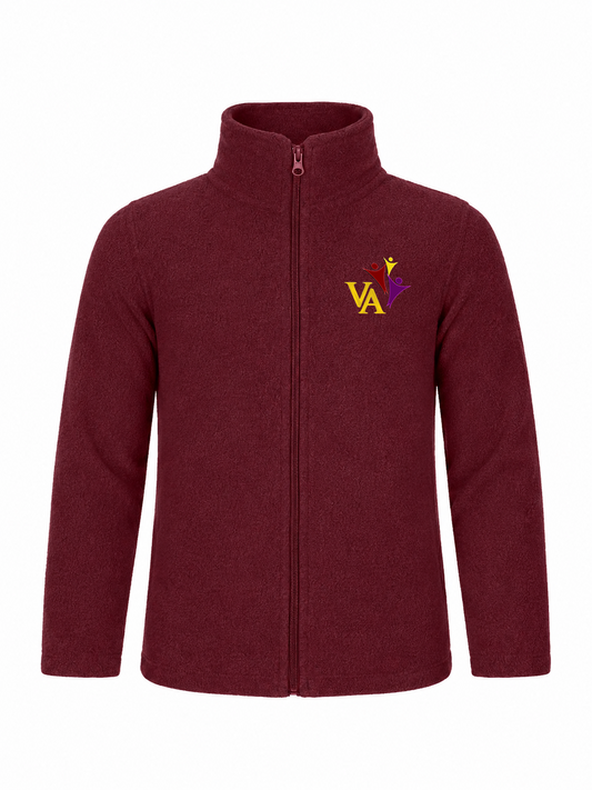 Softshell Fleece - Burgundy with Victory Academy Logo
