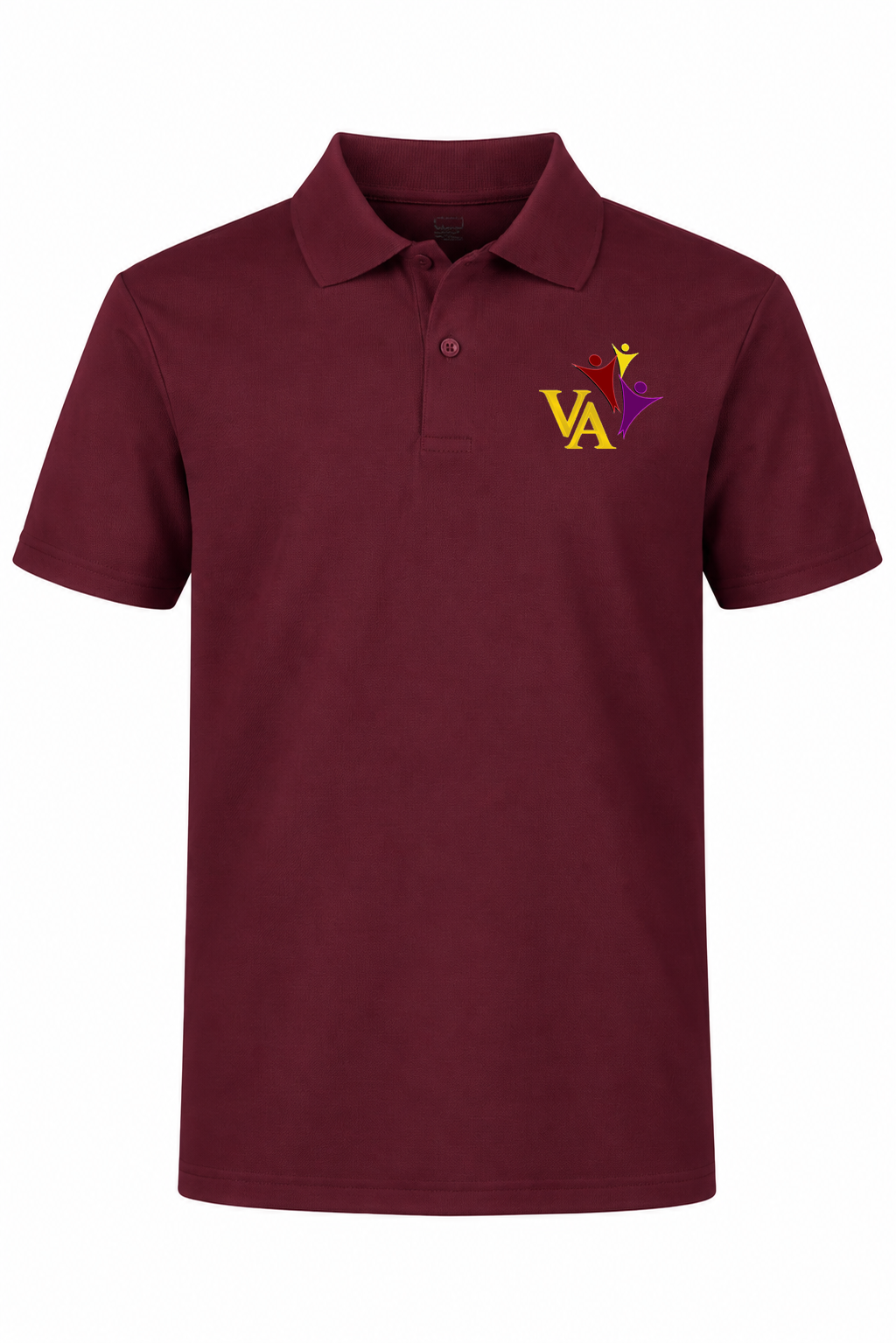 Performance Tech Polo (unisex - Burgundy, With Victory Academy Logo