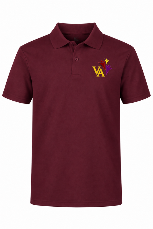 Performance Tech Polo (unisex - Burgundy, With Victory Academy Logo