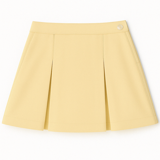 Simple Pleat Skirt - Yellow