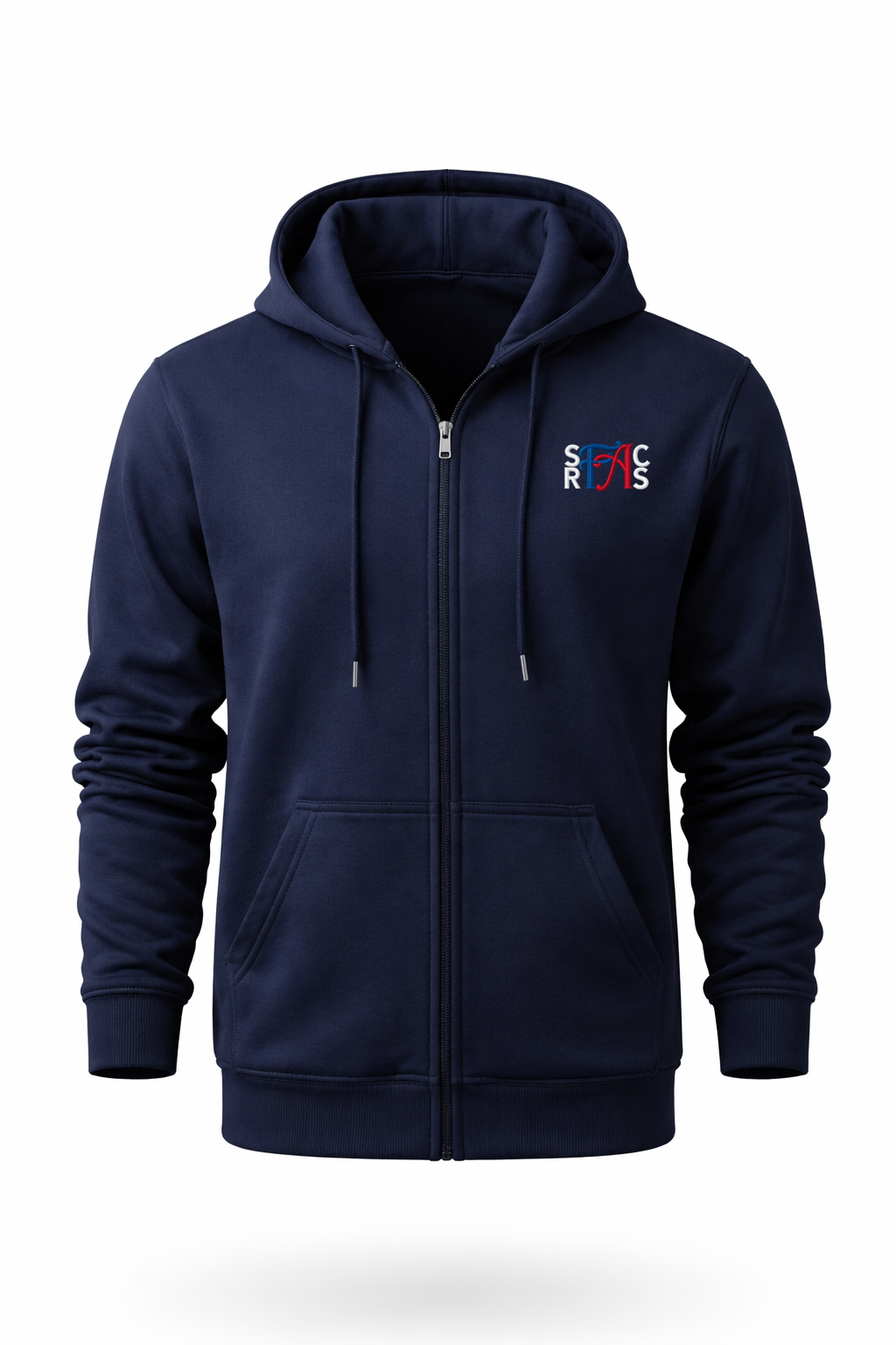 Zip Hoodie (unisex) - Navy, With SRFACS Logo