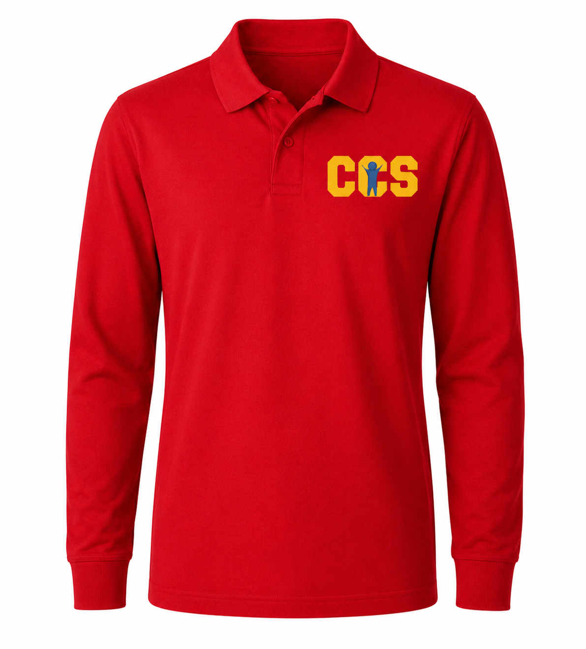Classic Comfort Long Sleeve Polo - With Children's Community School Logo