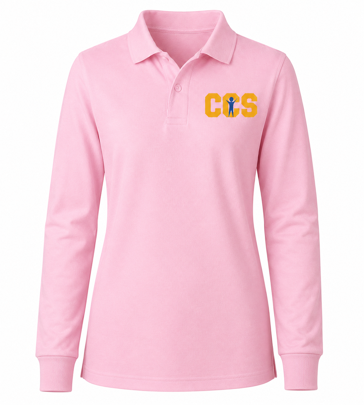 Classic Comfort Long Sleeve Polo - With Children's Community School Logo