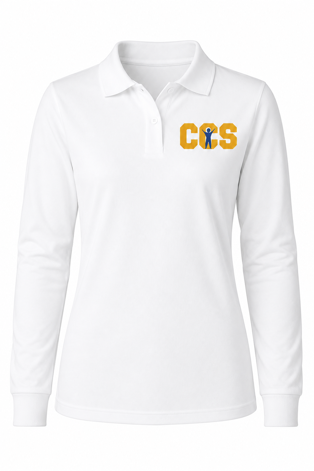 Classic Comfort Long Sleeve Polo - With Children's Community School Logo
