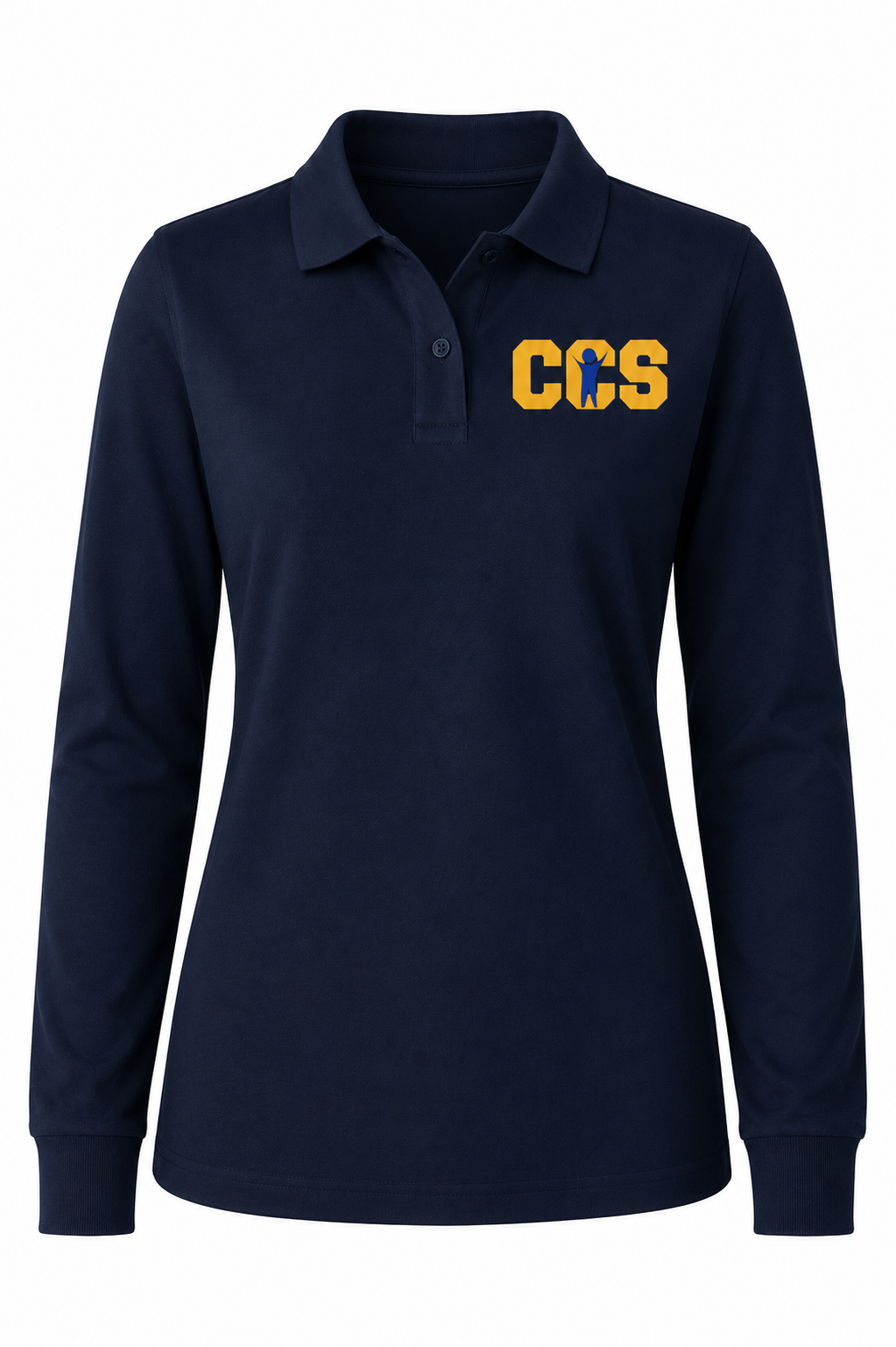 Classic Comfort Long Sleeve Polo - With Children's Community School Logo