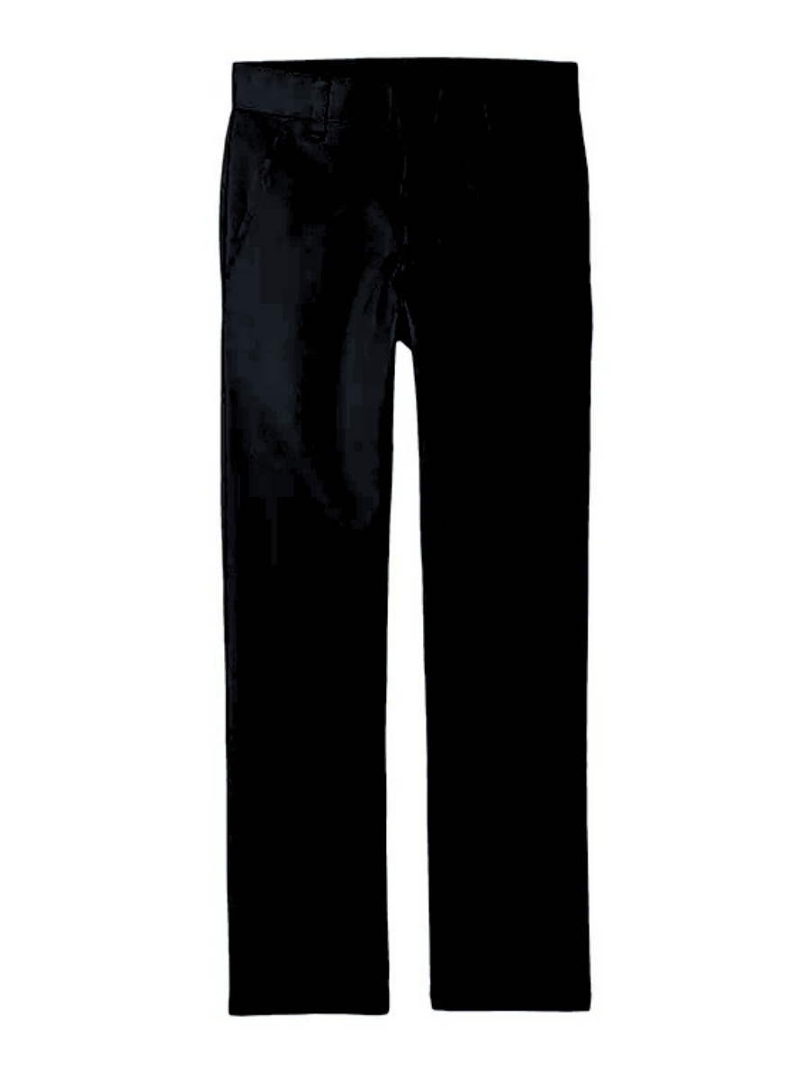 Boys Classic Flat Front Chino Pants - Black