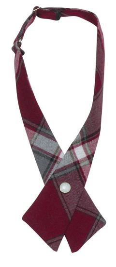 Girl Cross Tie - Maroon Plaid
