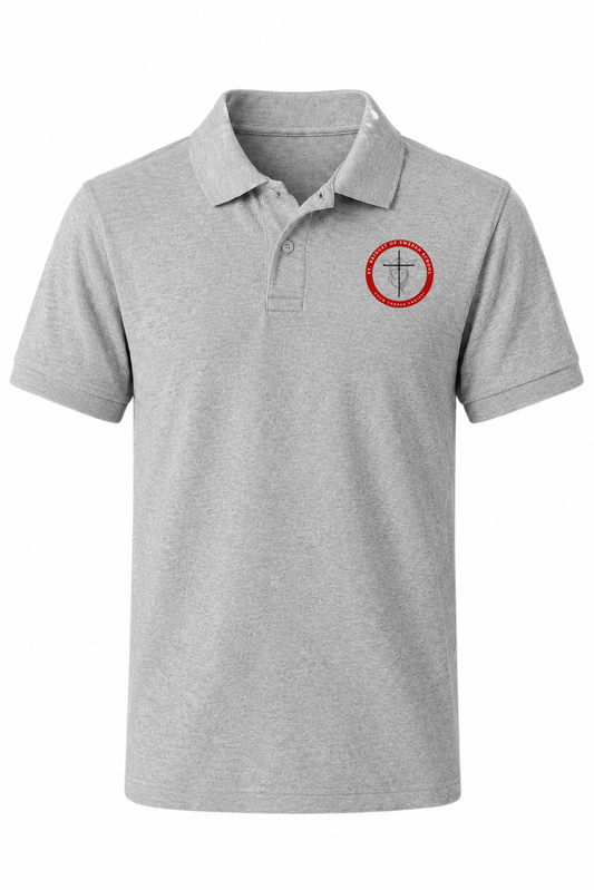 Classic Comfort Polo - Gray, With St. Bridget of Sweden Logo