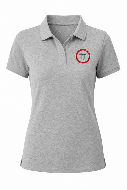 Classic Comfort Polo - Gray, With St. Bridget of Sweden Logo