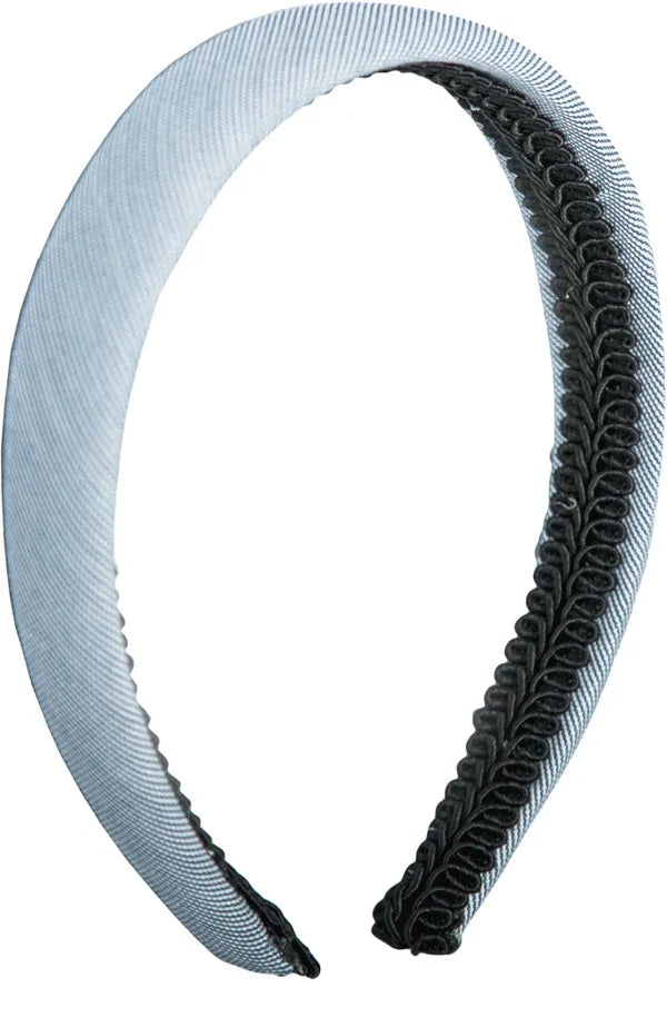 The Crest Padded Headband (Blue Pinstripe)