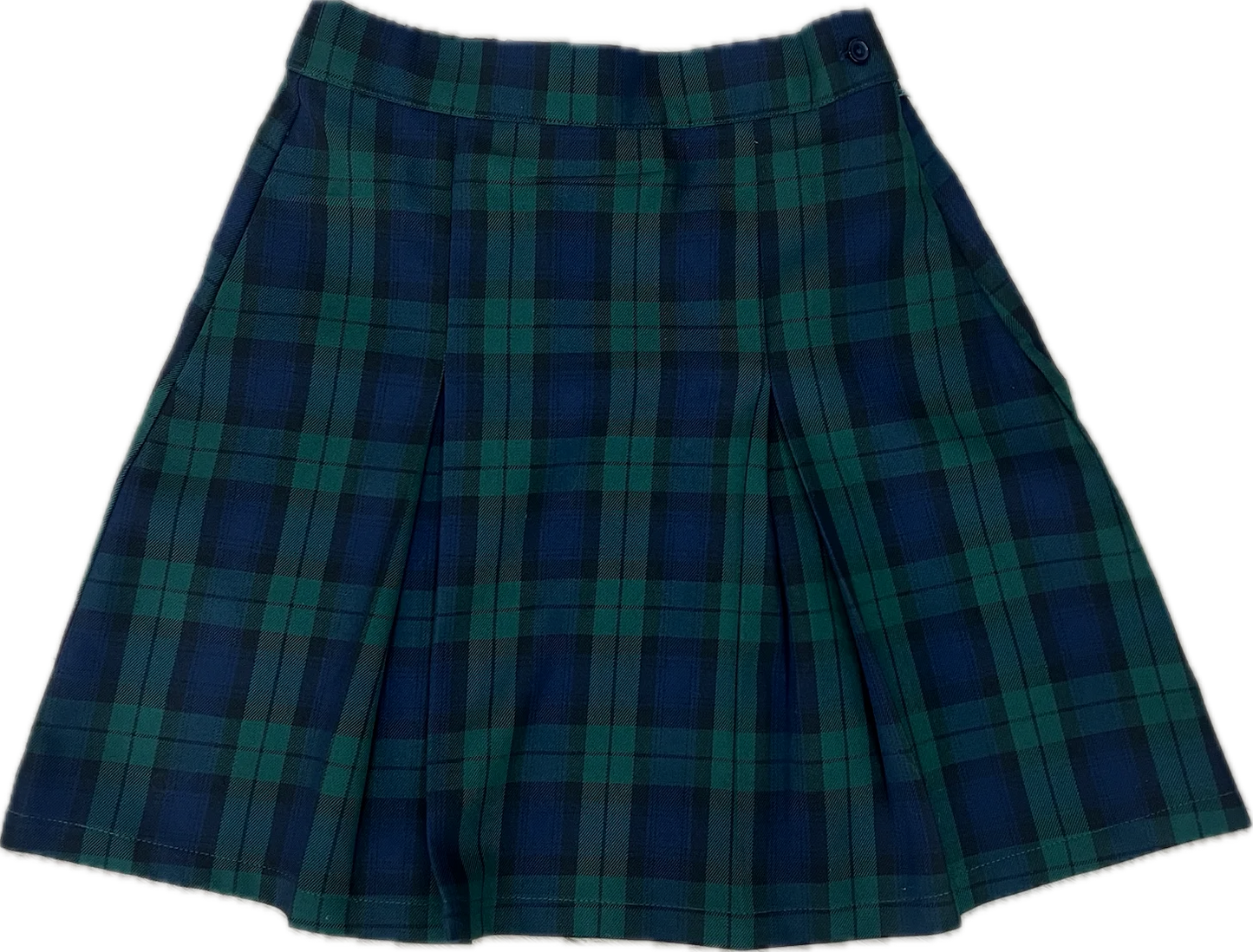 Simple Pleat Skirt - Navy/Green Plaid