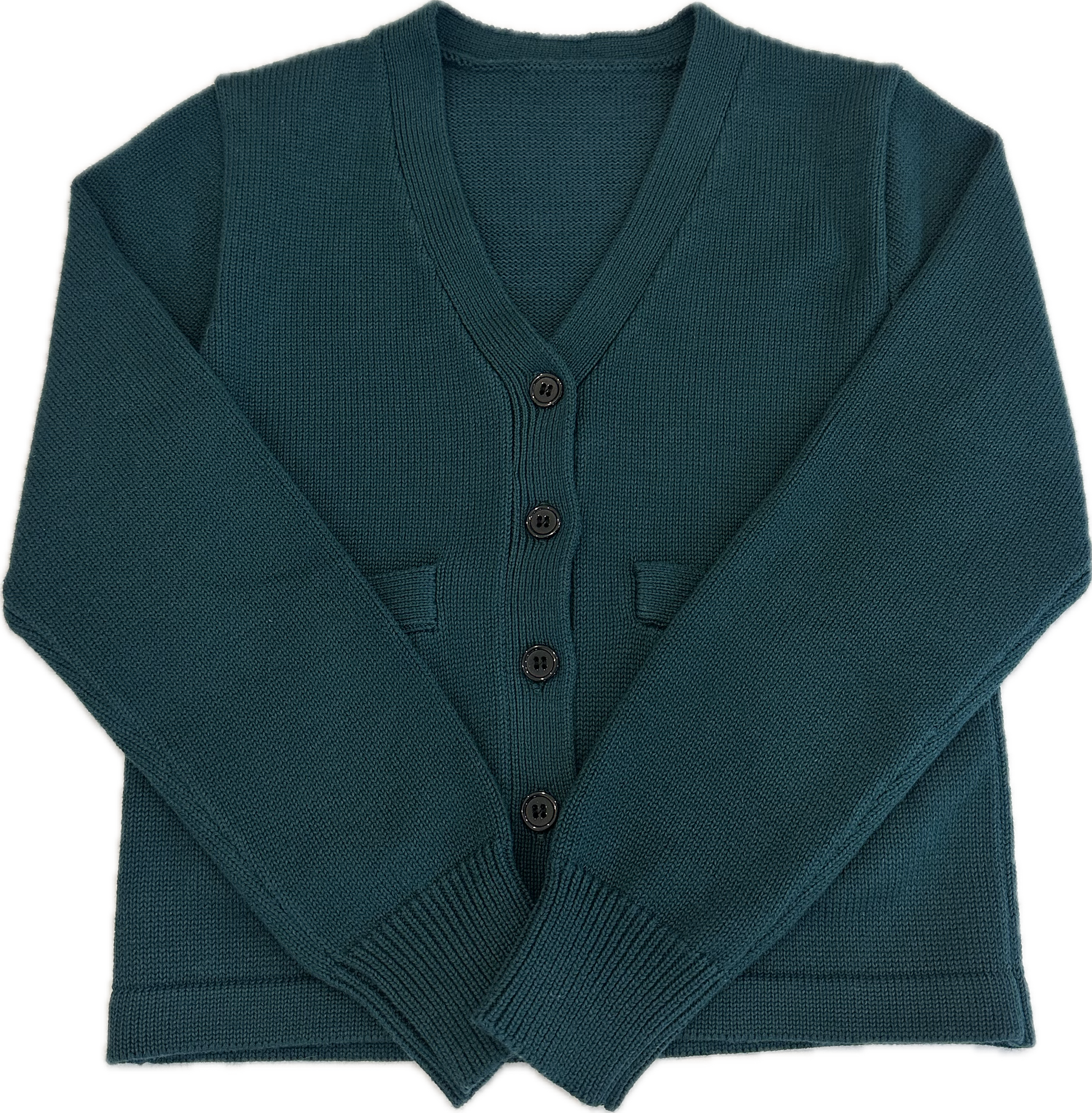Lux Knit V Neck Cardigan Sweater (unisex) - Forest Green