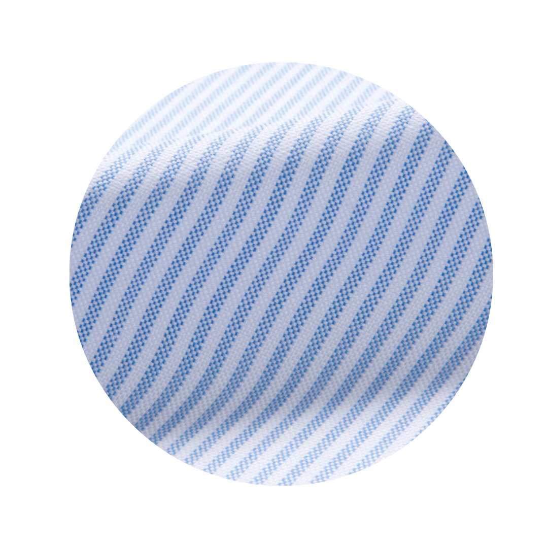 The Crest Padded Headband (Blue Pinstripe)