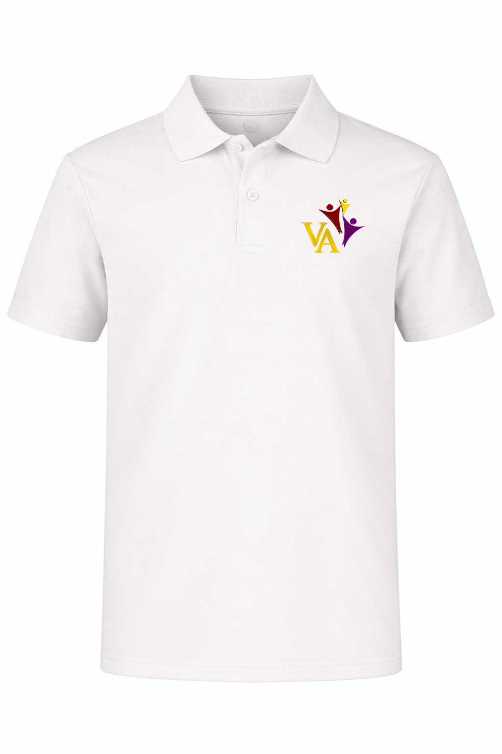 Performance Tech Polo (unisex) - White, With Victory Academy Logo