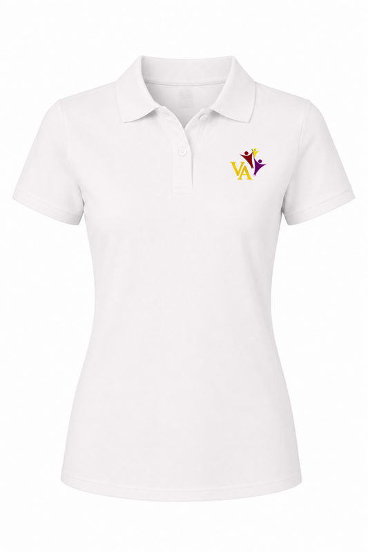 Performance Tech Polo (unisex) - White, With Victory Academy Logo