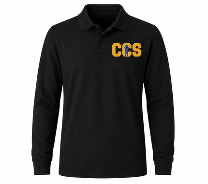 Classic Comfort Long Sleeve Polo - With Children's Community School Logo