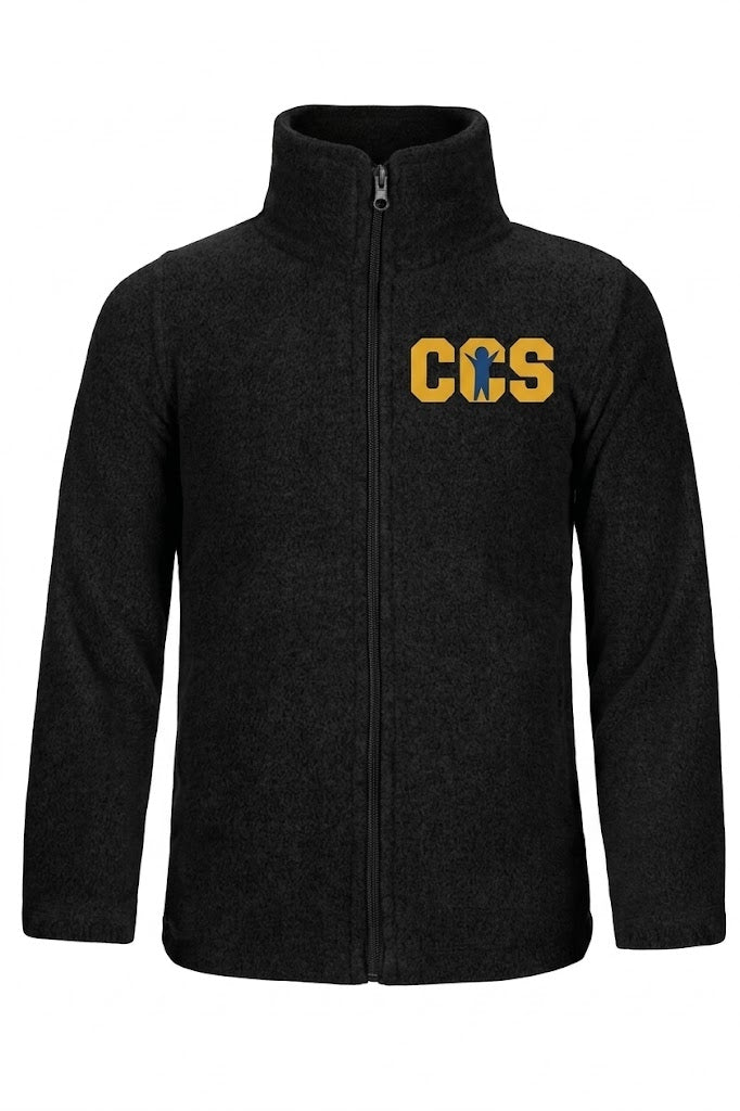 Softshell Fleece - Black, With Children's Community School Logo