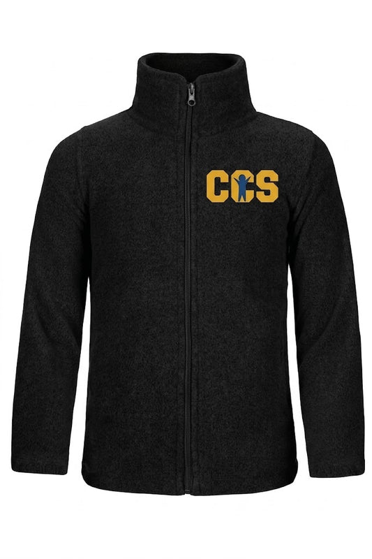 Softshell Fleece - Black, With Children's Community School Logo