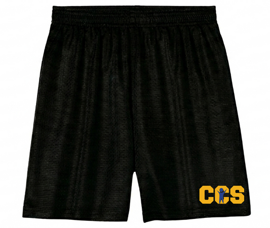 Mesh Shorts - Black, With Children's Community School Logo
