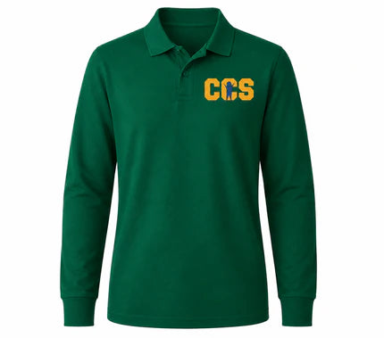 Classic Comfort Long Sleeve Polo - With Children's Community School Logo