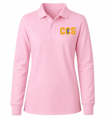 Classic Comfort Long Sleeve Polo - With Children's Community School Logo