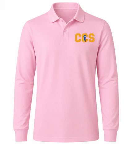 Classic Comfort Long Sleeve Polo - With Children's Community School Logo