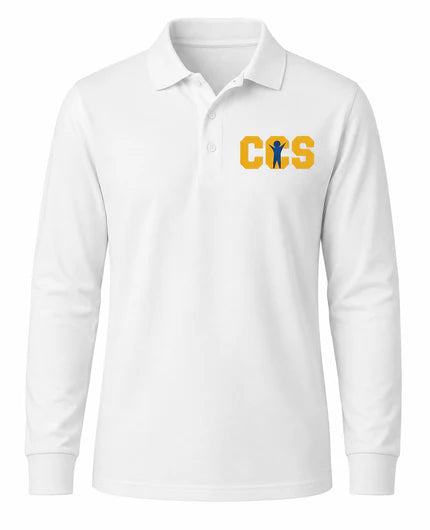 Classic Comfort Long Sleeve Polo - With Children's Community School Logo